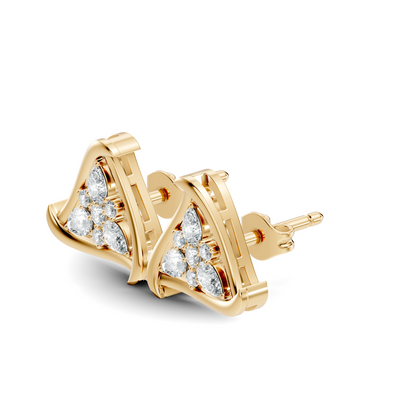 Elegant Pear Or Round Shaped Diamond Stud Earring Classic Affordable Earring Perfect Gift In 14K Solid Gold