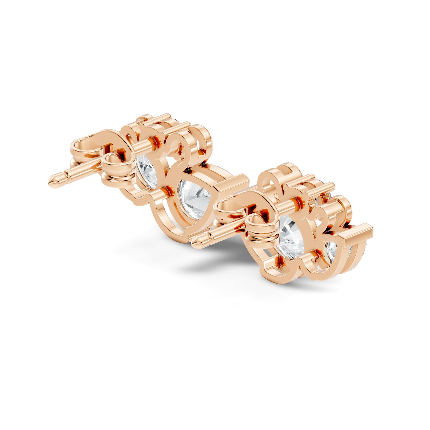 Round & Pear Shape 2.12 Ct Natural & Lab grown Diamond Occasionally Wear diamond Earrings for Women