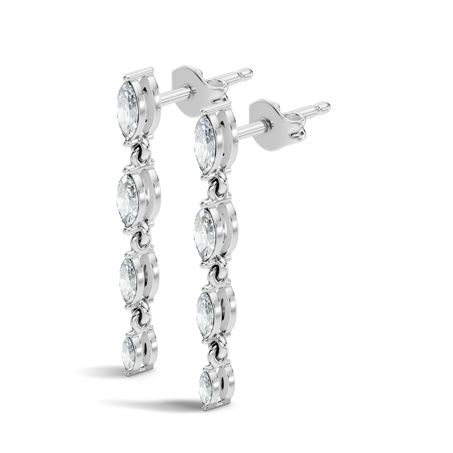 Marquise Cut Lab Grown & Natural Diamond Shinning 14k Solid New Style Women Diamond Earrings