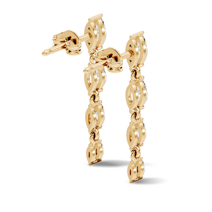 Marquise Cut Lab Grown & Natural Diamond Shinning 14k Solid New Style Women Diamond Earrings