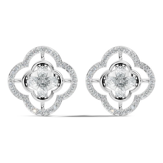 Pear & Round Shape Natural And Lab Grown Diamond Stunning Every Occasion Wear Diamond earrings For Her