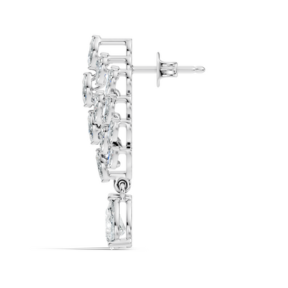 Marquise & Pear Shape 4.80 Ct 18k Solid Gold Sparkling Shinny  Vintage Style Party Wear Diamond Earrings