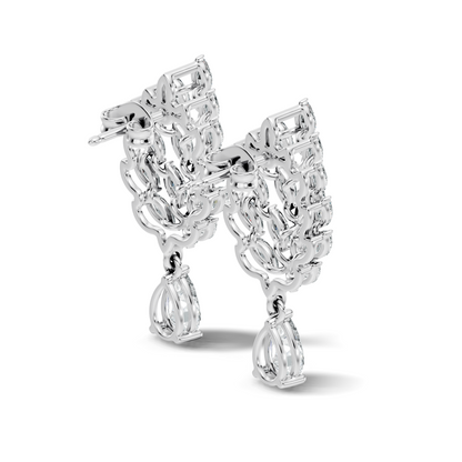 Marquise & Pear Shape 4.80 Ct 18k Solid Gold Sparkling Shinny  Vintage Style Party Wear Diamond Earrings