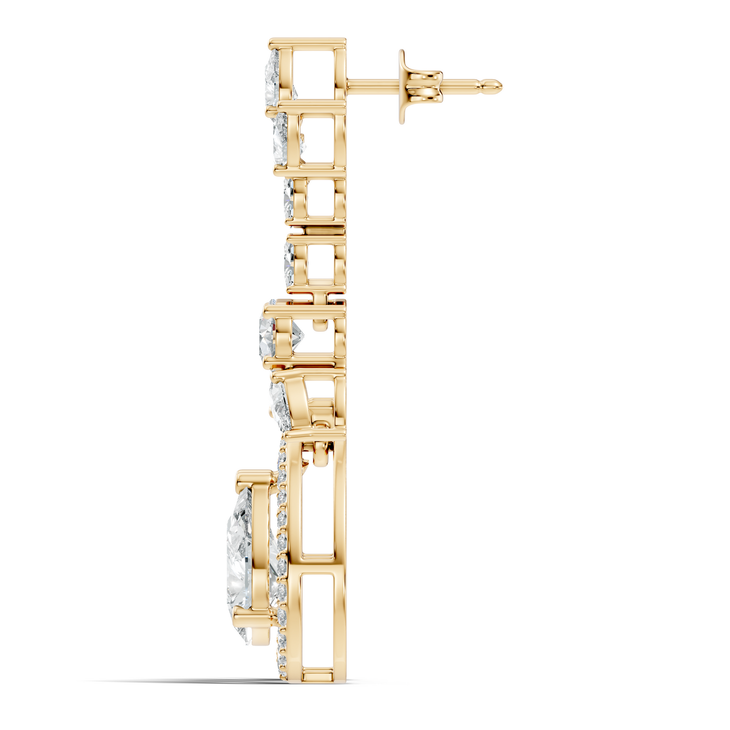 Three Type Stone Round,Oval, & Pear Shape Lab Grown Diamond 4.83 Ct Sparkling Diamond Earrings For Her