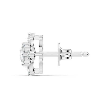 Round Shape Lab grown Diamond 14k Solid Gold Studs Shinning Earrings For Weeding Wear