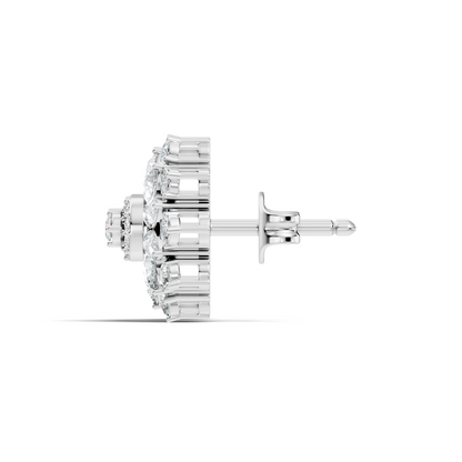 Pear & Round shape Natural & Lab Grown Diamond 18k Solid Rose Gold 3.35 Ct Diamond Earrings For Her Wedding