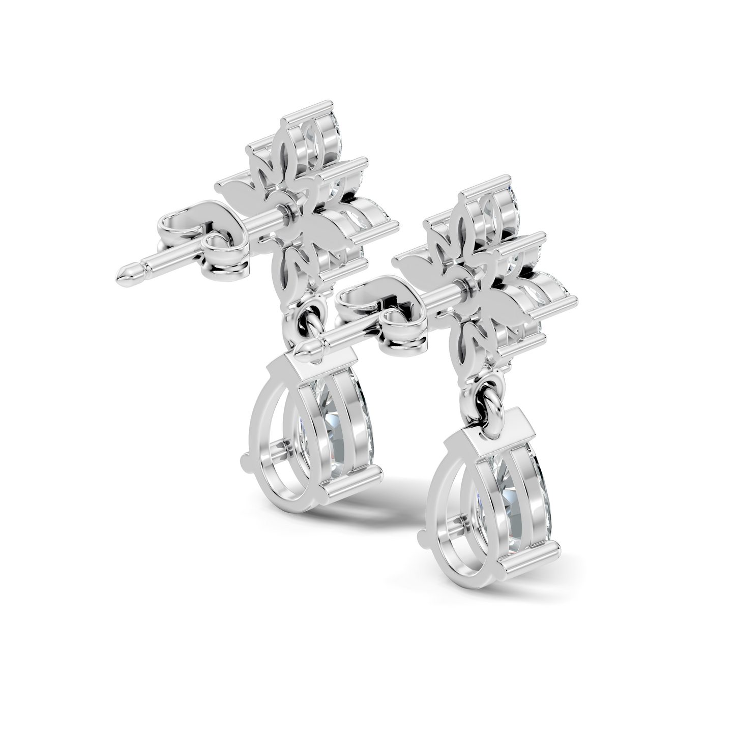 1.35 CT Pear Or Marquise Cut Diamond Tear Drop Earring Vintage Inspired Stud Earrings For Her