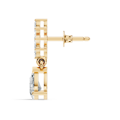 1.35 CT Pear Or Marquise Cut Diamond Tear Drop Earring Vintage Inspired Stud Earrings For Her