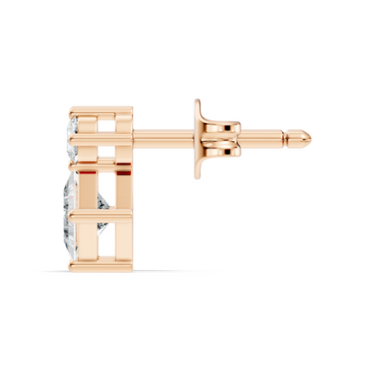 Princess & Round Shape Natural And Lab Grown Diamond 14k Solid Gold Classic Studs Diamond Earrings