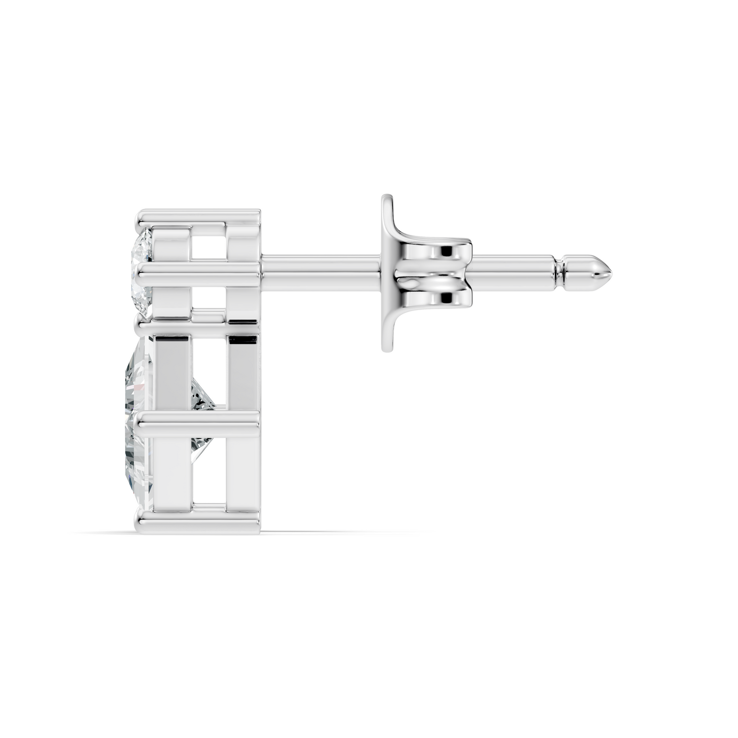 Princess & Round Shape Natural And Lab Grown Diamond 14k Solid Gold Classic Studs Diamond Earrings