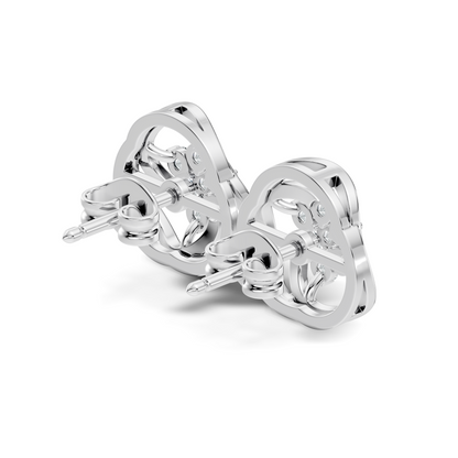 Round Shape Lab Gown & Natural Diamond Affordable Stunning Sparkling Diamond Earrings For Anniversary Gift