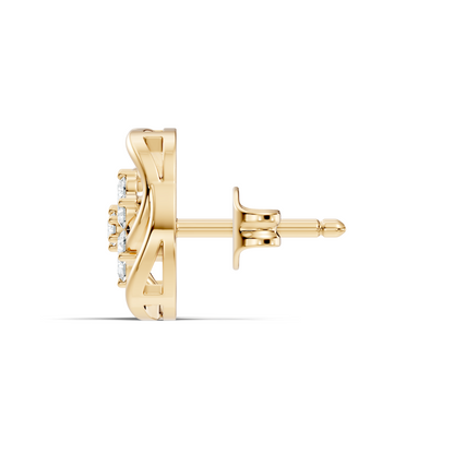 Round Shape Lab Gown & Natural Diamond Affordable Stunning Sparkling Diamond Earrings For Anniversary Gift