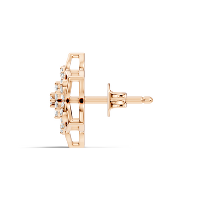 18k Solid Gold Natural & Lab Grown Round Shape Diamond New Classic Elegance Diamond Earrings For Women