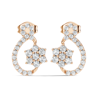 Round Shape Full Studs Natural & Lab Grown Diamond Earrings For Women Daily Wear