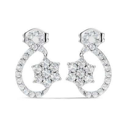 Round Shape Full Studs Natural & Lab Grown Diamond Earrings For Women Daily Wear