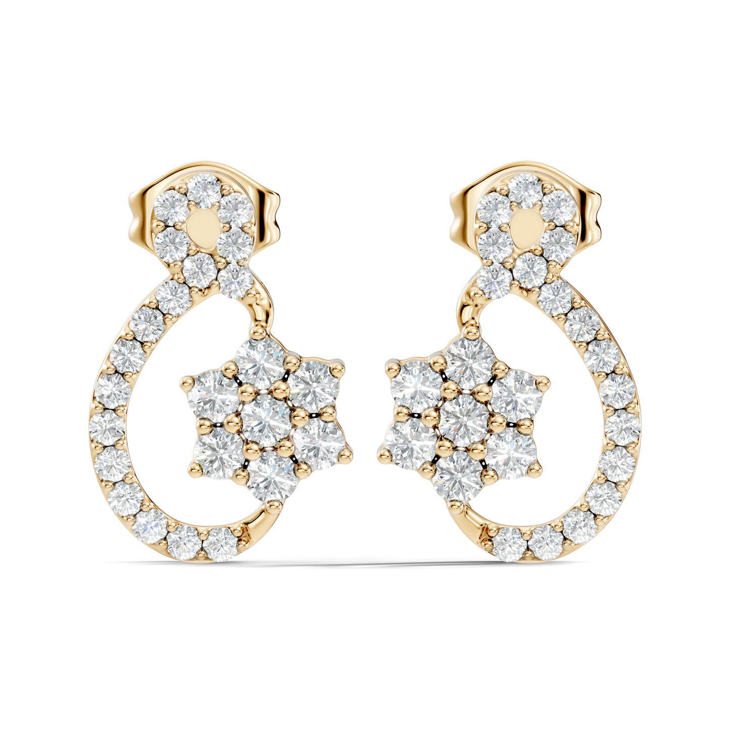 Round Shape Full Studs Natural & Lab Grown Diamond Earrings For Women Daily Wear