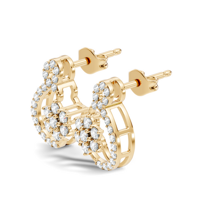 Round Shape Full Studs Natural & Lab Grown Diamond Earrings For Women Daily Wear