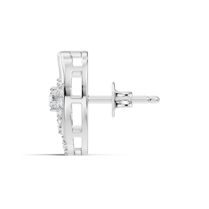 Round Shape Lab Grown- Natural Diamond New Style Elegance Vintage Diamond 14k Solid Gold Earrings For  Daily Wear