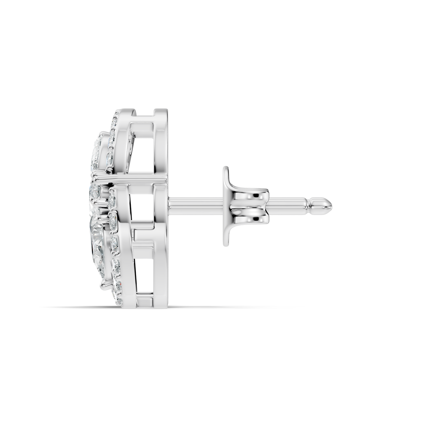 Round, Pear, Marquise Shape 10k Solid White Gold Natural & Lab Grown Diamond Shinning Elegance Earrings Anniversary Gift for Women