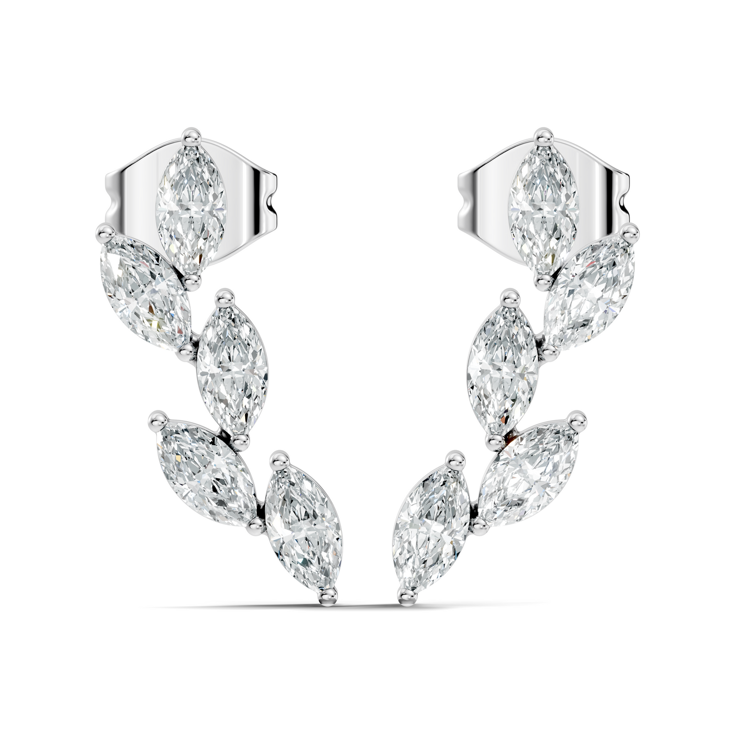 10k Solid Rose Gold Dainty 1.00 carat Marquise Shape Lab grown & Natural Diamond Earrings For Her