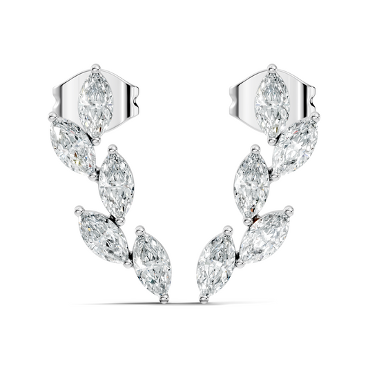 10k Solid Rose Gold Dainty 1.00 carat Marquise Shape Lab grown & Natural Diamond Earrings For Her