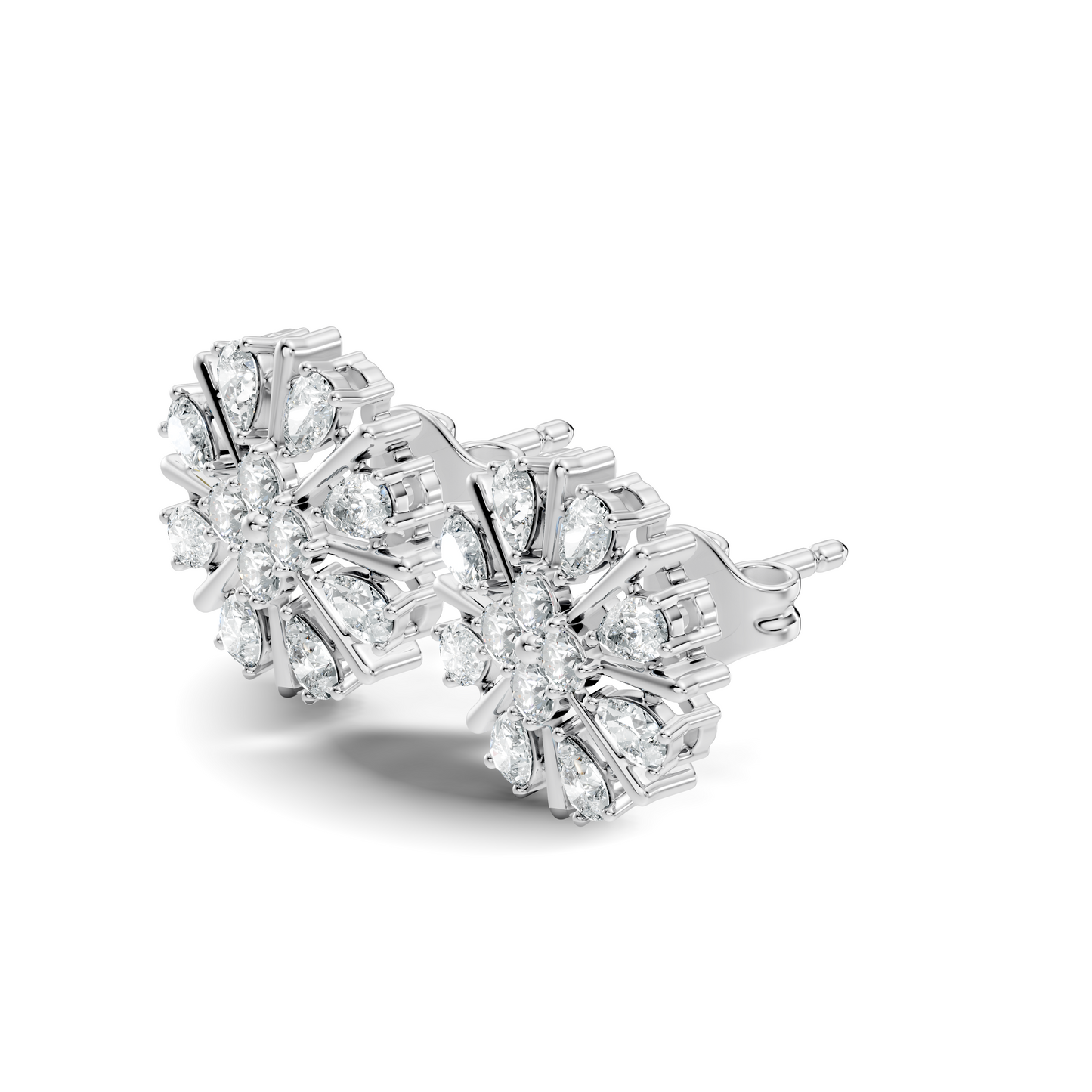 2.32 Ct Sparkling Round Style Round & Pear Shape Natural-Lab Grown Diamond Esthetical Party Wear Diamond Earrings For Women