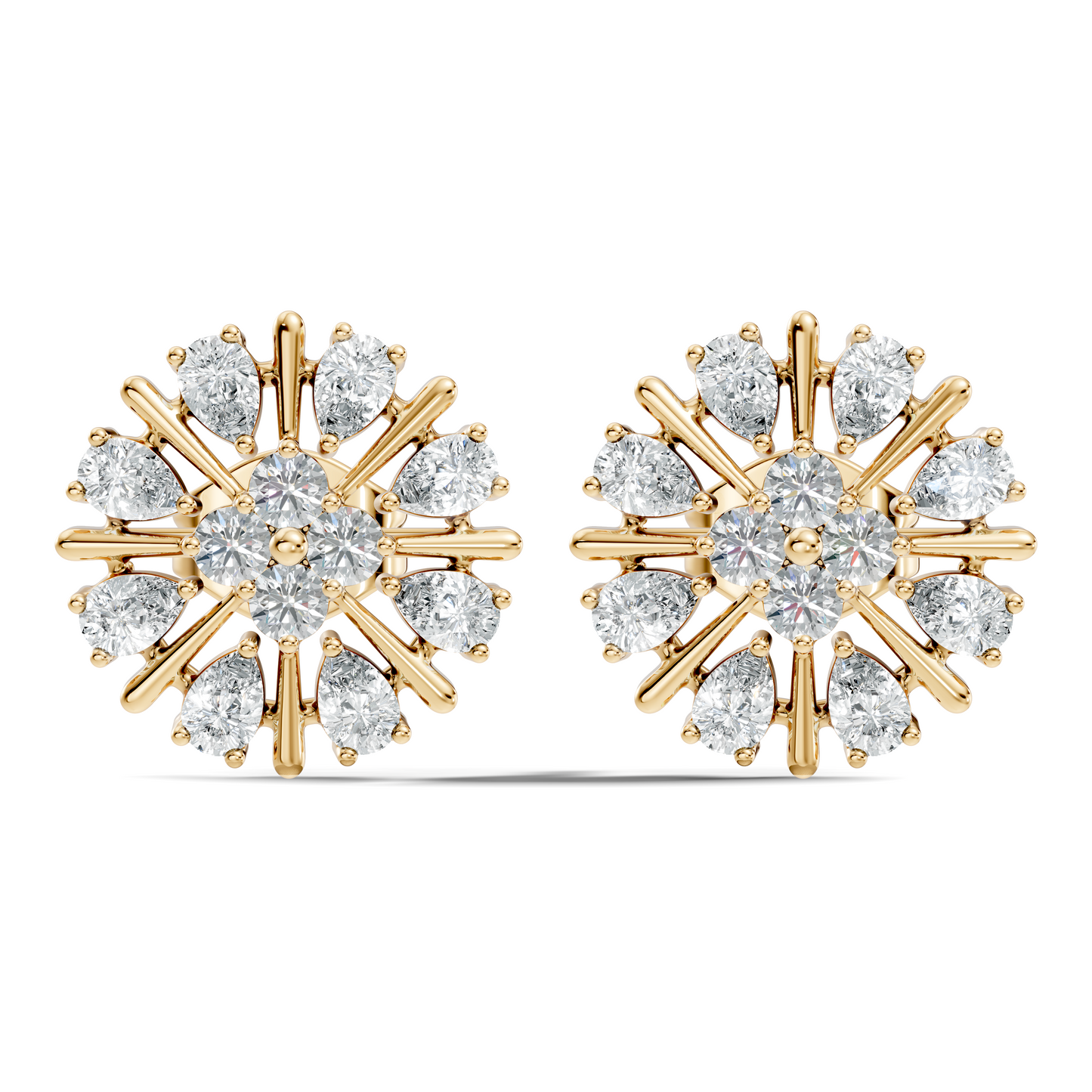 2.32 Ct Sparkling Round Style Round & Pear Shape Natural-Lab Grown Diamond Esthetical Party Wear Diamond Earrings For Women