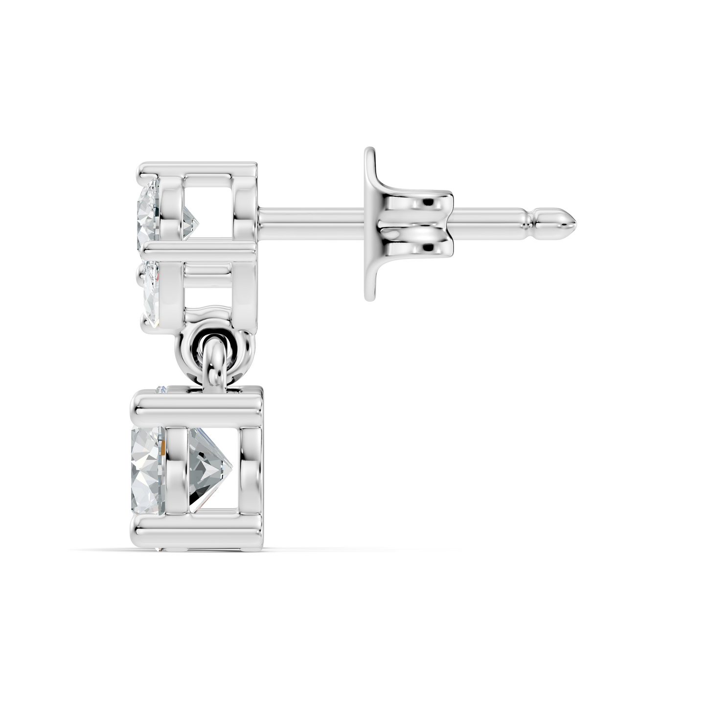 Timeless 1.60 Ct Lab Grown Round Brilliant & Marquise Diamond Drop Earrings