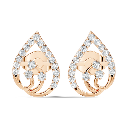Round Shape Lab Grown Diamond 14k Solid Gold Ethical New Affordable Diamond Earrings For Women