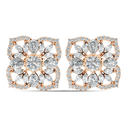 10k Solid Gold Pear, Round, Marquise Shape Lab grown Diamond Stunning Shinny Vintage Earring For Women