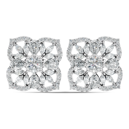 10k Solid Gold Pear, Round, Marquise Shape Lab grown Diamond Stunning Shinny Vintage Earring For Women