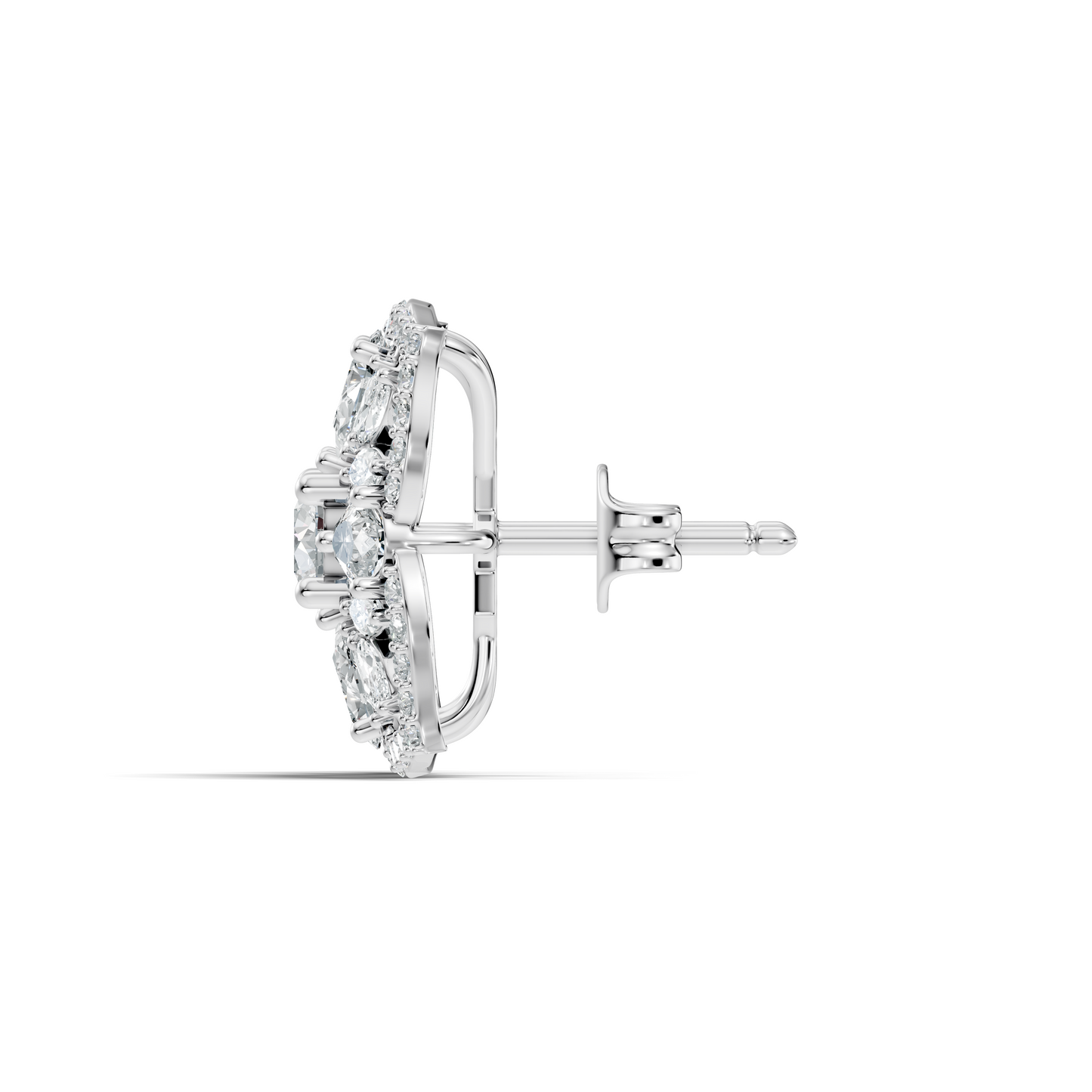 10k Solid Gold Pear, Round, Marquise Shape Lab grown Diamond Stunning Shinny Vintage Earring For Women