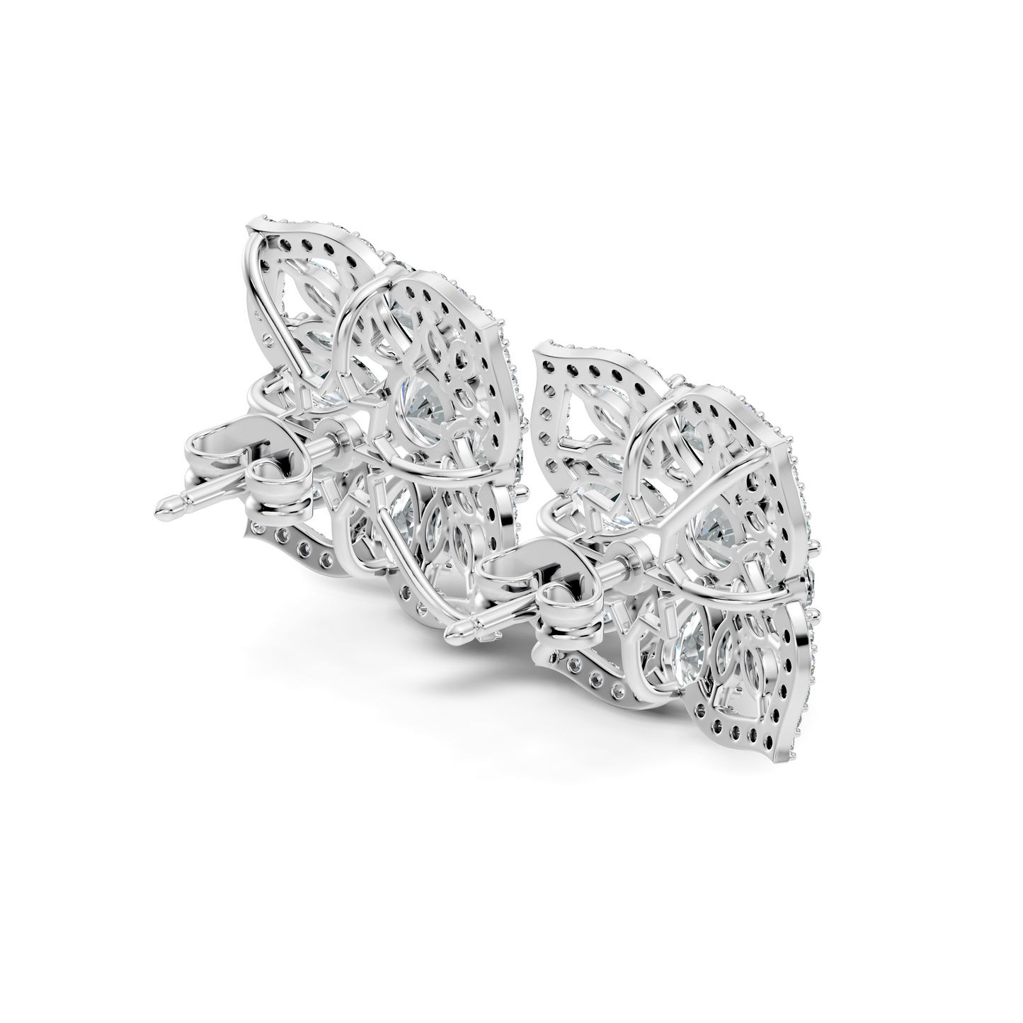 10k Solid Gold Pear, Round, Marquise Shape Lab grown Diamond Stunning Shinny Vintage Earring For Women