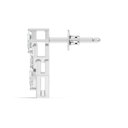 Princess Cut Designer Diamond Earrings 18K Rose Gold Perfect For Special Occasions