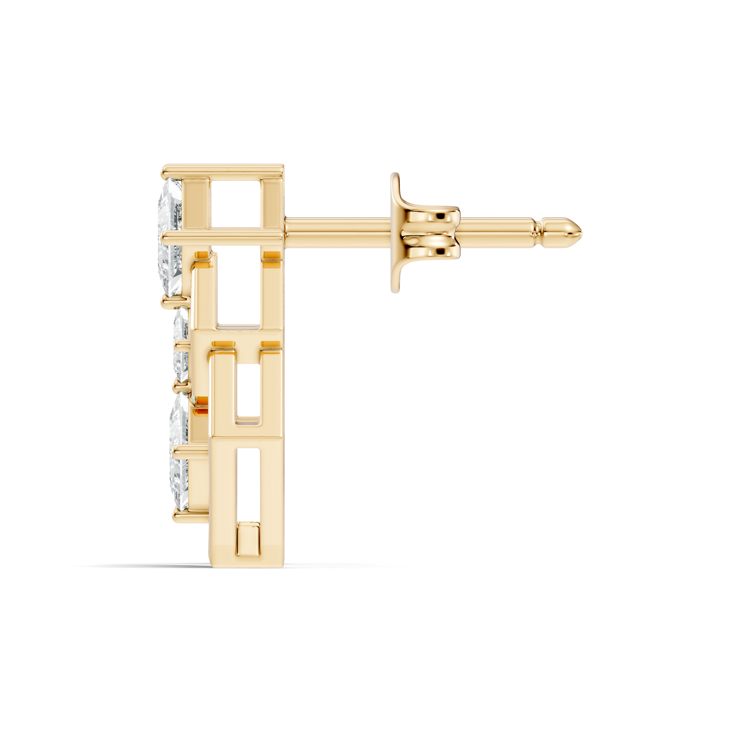 Princess Cut Designer Diamond Earrings 18K Rose Gold Perfect For Special Occasions