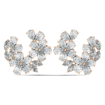 3.89 Ct Stunning Marquise And Pear Diamond Floral Stud Earrings Daliy Wear Earring For Women