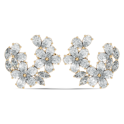 3.89 Ct Stunning Marquise And Pear Diamond Floral Stud Earrings Daliy Wear Earring For Women