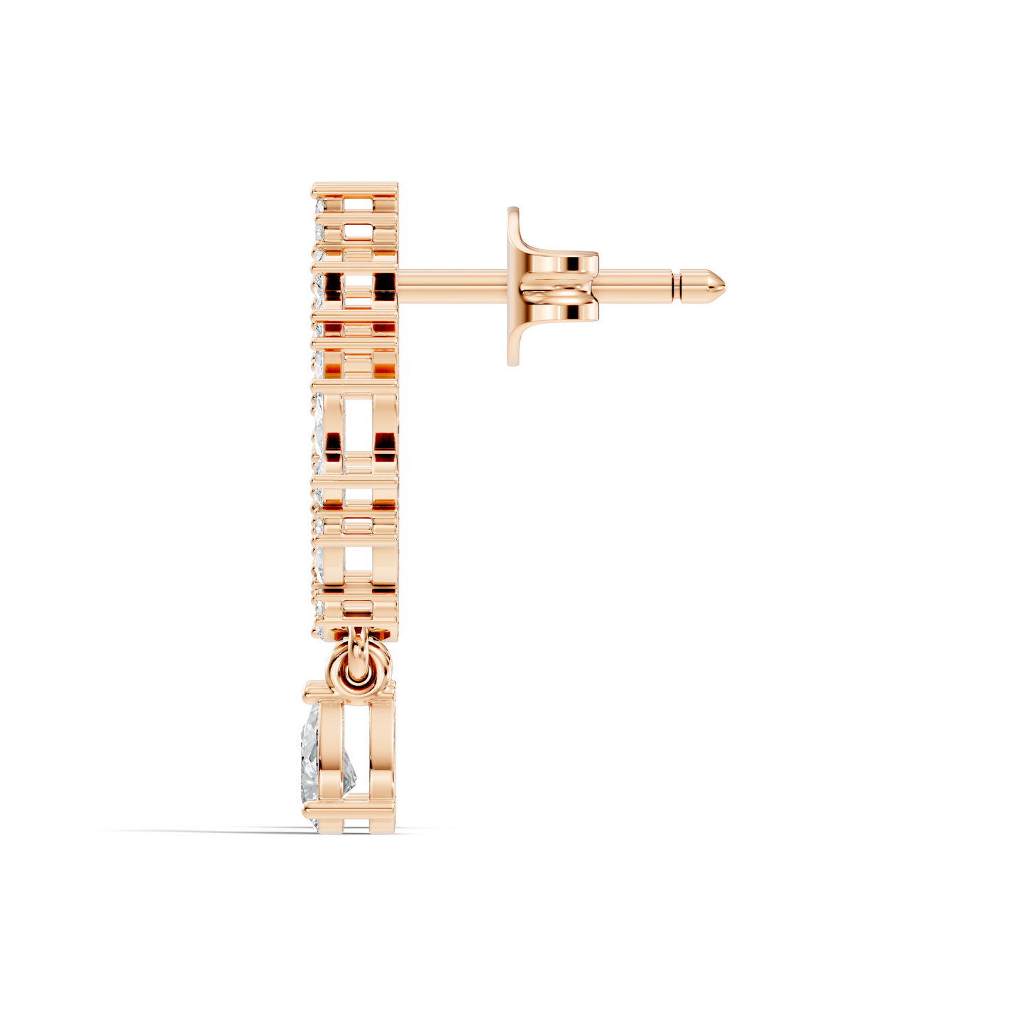 14K Rose Gold Marquise Cluster Earrings with Pear Drop Wedding & Party Jewelry For Her