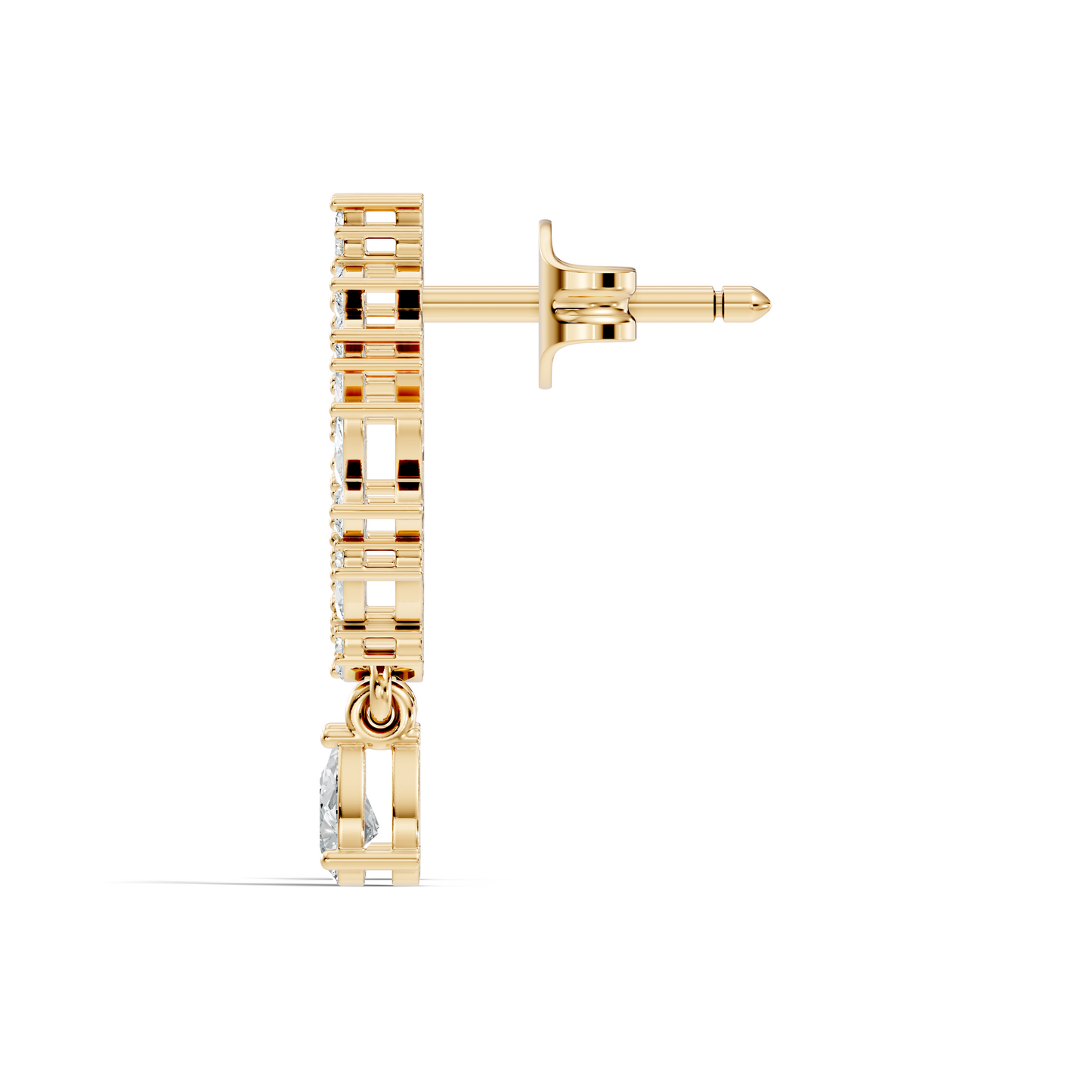 14K Rose Gold Marquise Cluster Earrings with Pear Drop Wedding & Party Jewelry For Her