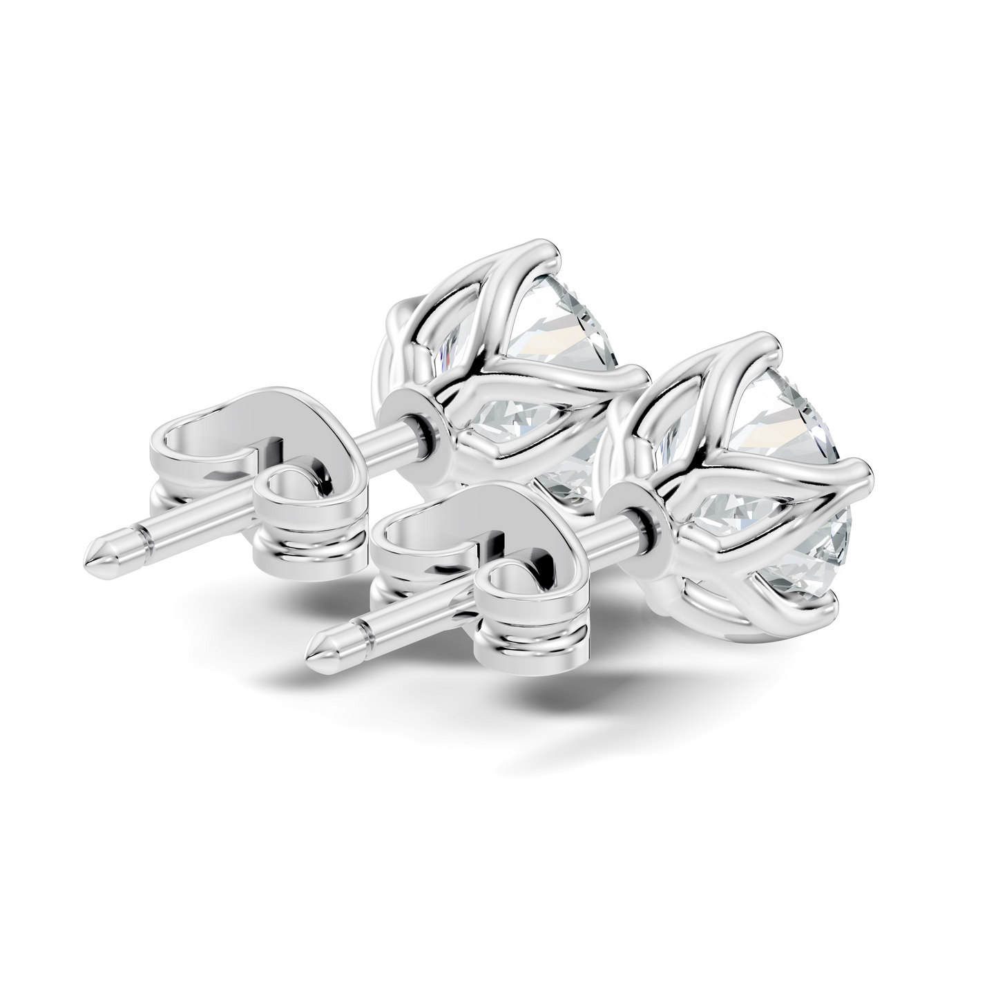 10k Solid Rose Gold Round Shape Lab Grown Vintage Solitaire Diamond Earrings For her