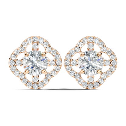 Round Shape 2.28 Ct Stunning Sparkling Labgrown Diamond Stud Earring Gift For Her