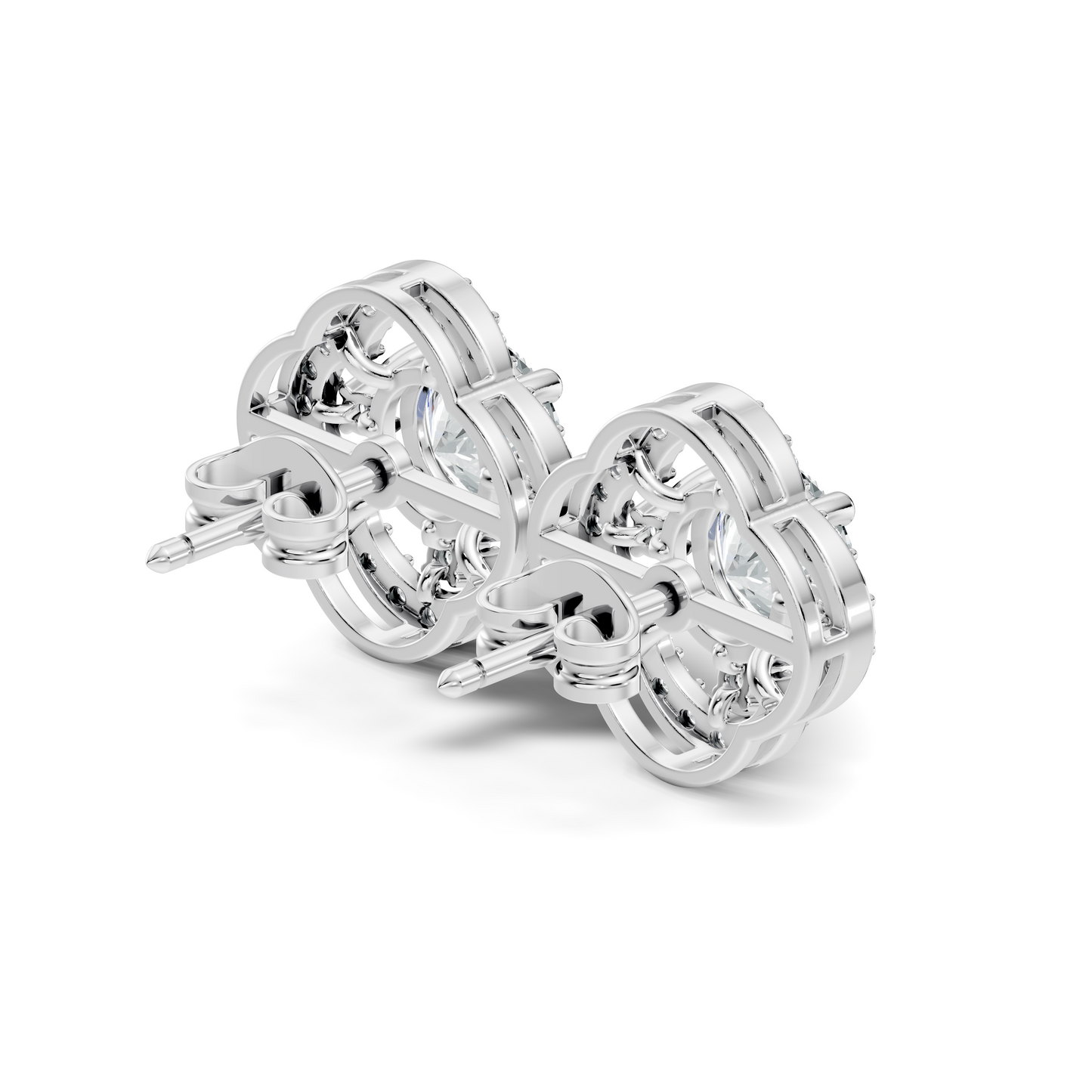 Round Shape 2.28 Ct Stunning Sparkling Labgrown Diamond Stud Earring Gift For Her