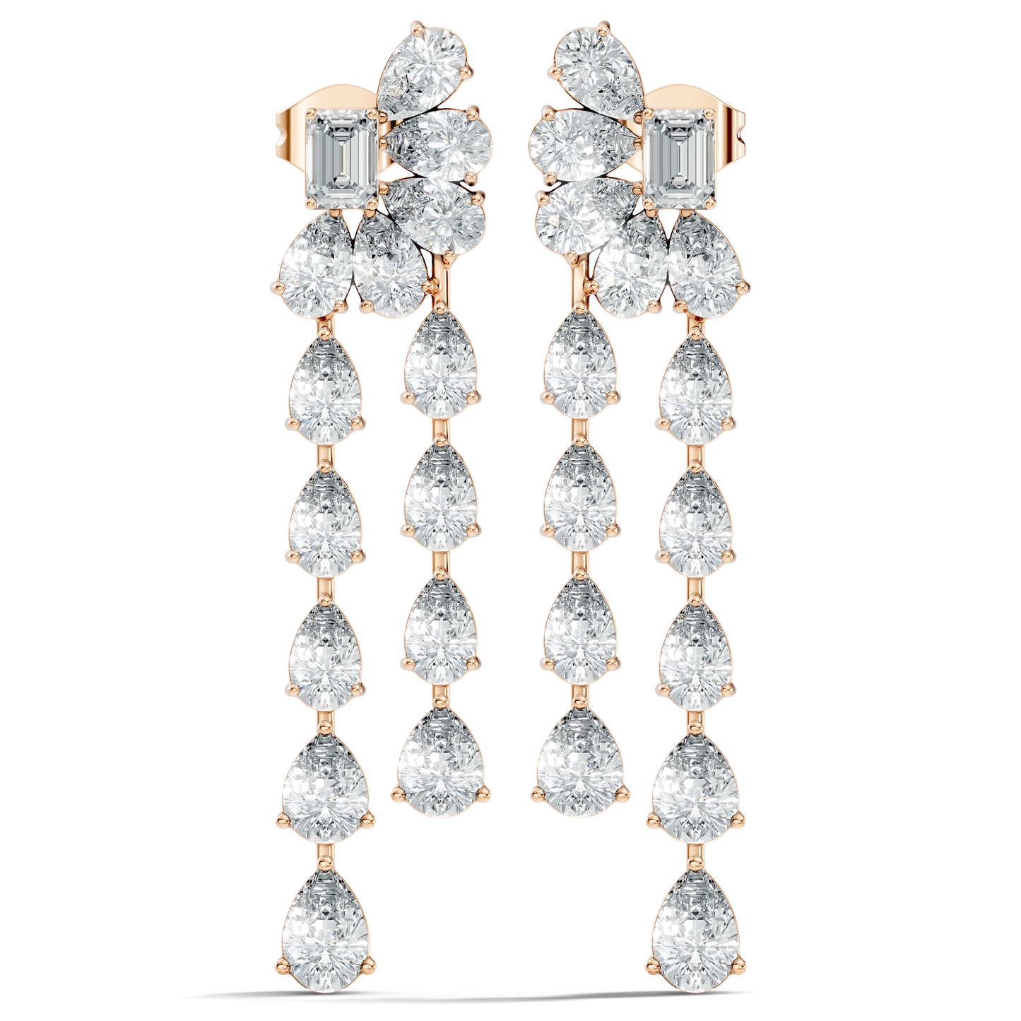 5.36 Carat Emerald & Pear Shape Lab Grown Diamond Elegance Vintage Earrings Daily wear For Women