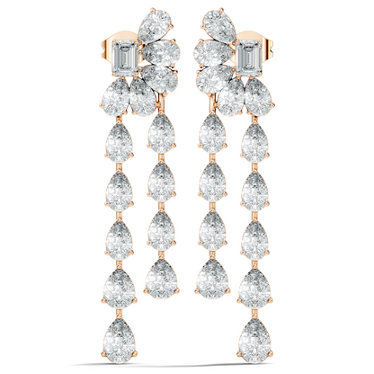 5.36 Carat Emerald & Pear Shape Lab Grown Diamond Elegance Vintage Earrings Daily wear For Women