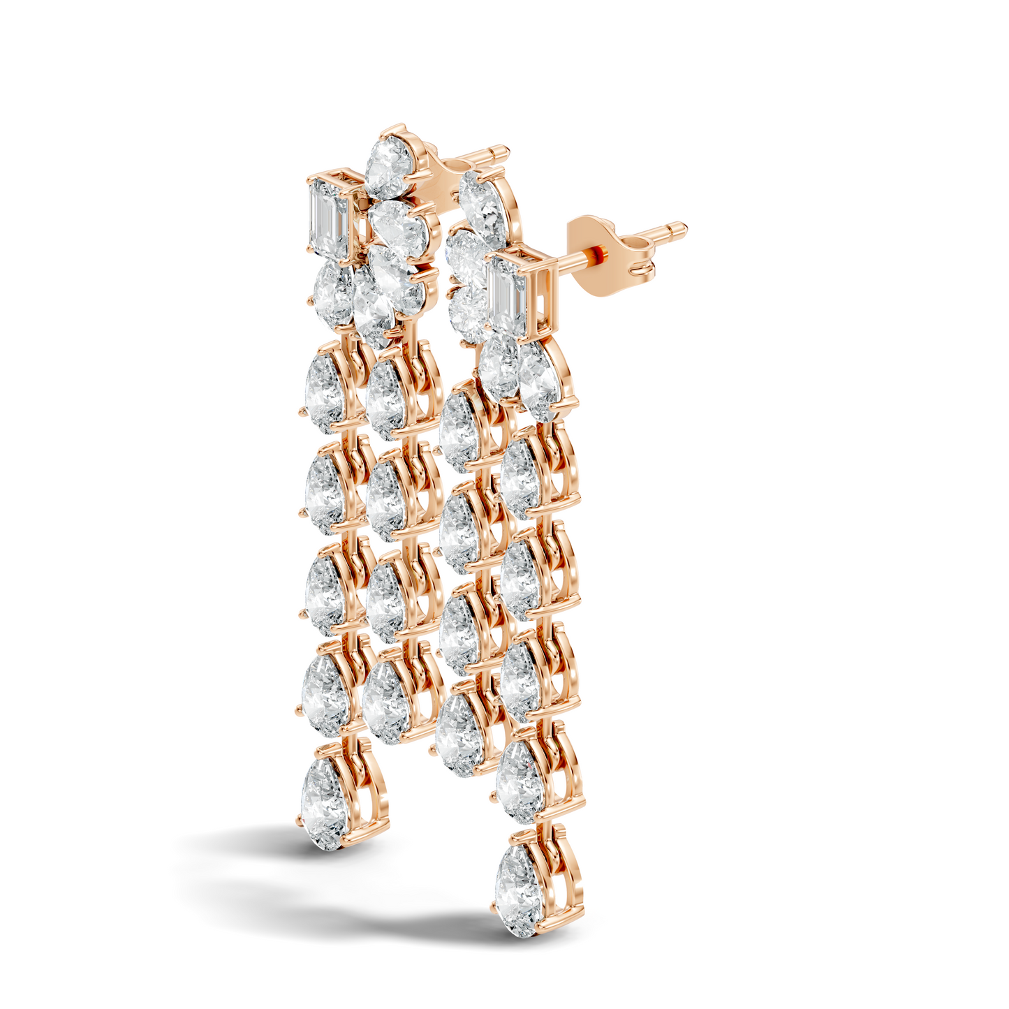 5.36 Carat Emerald & Pear Shape Lab Grown Diamond Elegance Vintage Earrings Daily wear For Women