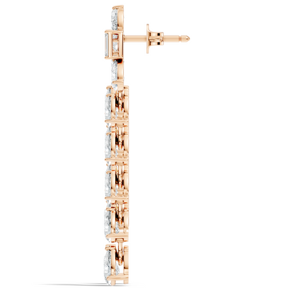 5.36 Carat Emerald & Pear Shape Lab Grown Diamond Elegance Vintage Earrings Daily wear For Women