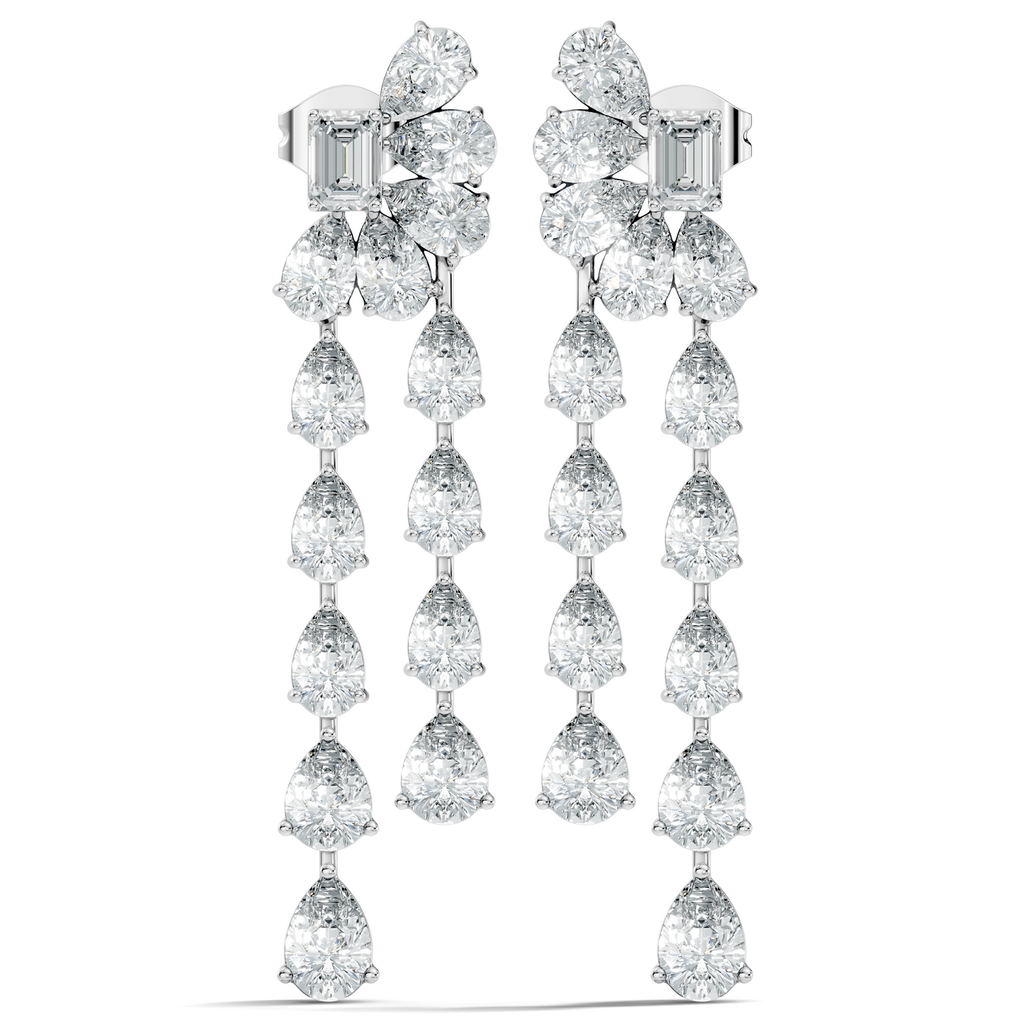 5.36 Carat Emerald & Pear Shape Lab Grown Diamond Elegance Vintage Earrings Daily wear For Women