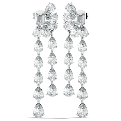 5.36 Carat Emerald & Pear Shape Lab Grown Diamond Elegance Vintage Earrings Daily wear For Women