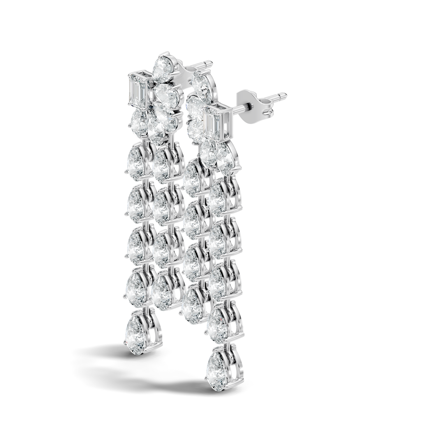 5.36 Carat Emerald & Pear Shape Lab Grown Diamond Elegance Vintage Earrings Daily wear For Women