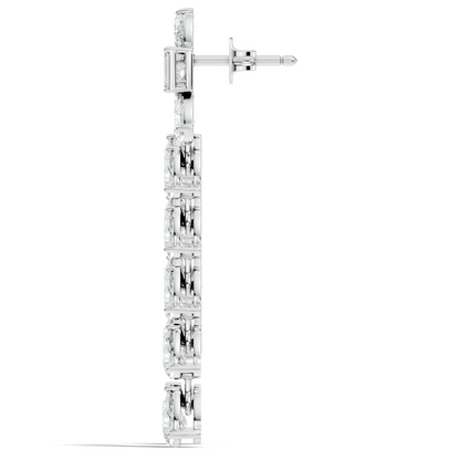 5.36 Carat Emerald & Pear Shape Lab Grown Diamond Elegance Vintage Earrings Daily wear For Women